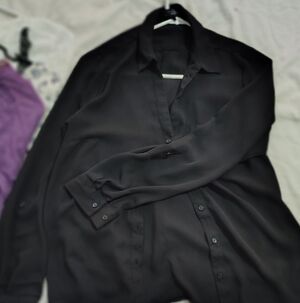 The Limited Black Men's Dress Shirt-Style Button Front